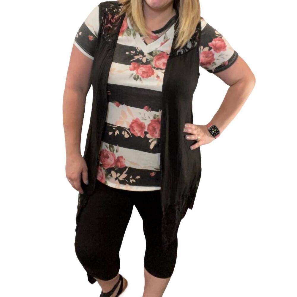 NEW BLUMIN lace detail cardigan in black